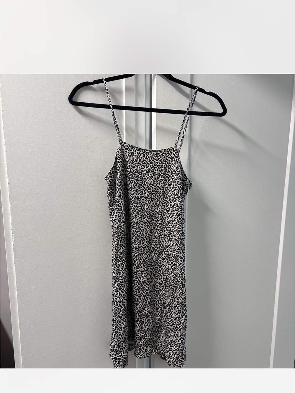 American Eagle Outfitters Black & White Leopard Slip Dress